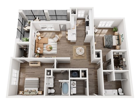 3D floor plan of our B2 unit type